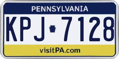 PA license plate KPJ7128