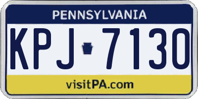 PA license plate KPJ7130