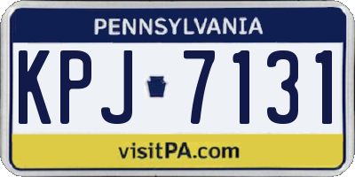 PA license plate KPJ7131