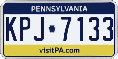PA license plate KPJ7133