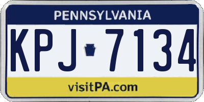 PA license plate KPJ7134