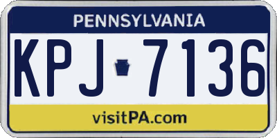 PA license plate KPJ7136