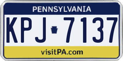 PA license plate KPJ7137