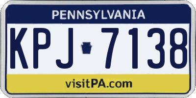 PA license plate KPJ7138