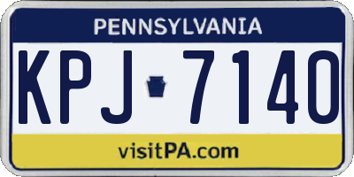 PA license plate KPJ7140