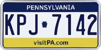 PA license plate KPJ7142