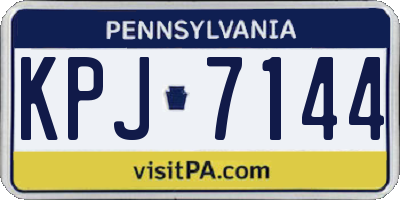 PA license plate KPJ7144