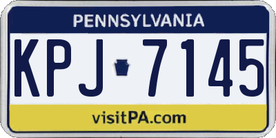 PA license plate KPJ7145