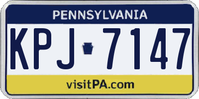 PA license plate KPJ7147