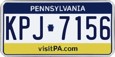 PA license plate KPJ7156