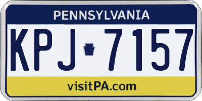 PA license plate KPJ7157