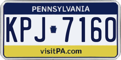 PA license plate KPJ7160