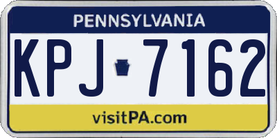 PA license plate KPJ7162