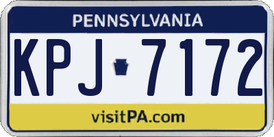 PA license plate KPJ7172