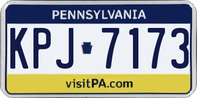 PA license plate KPJ7173