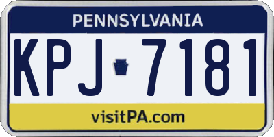 PA license plate KPJ7181