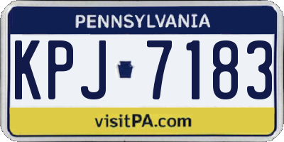 PA license plate KPJ7183