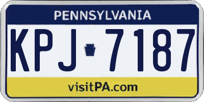 PA license plate KPJ7187
