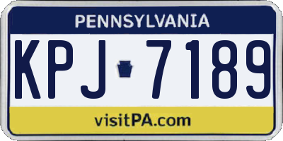 PA license plate KPJ7189
