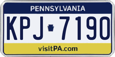 PA license plate KPJ7190