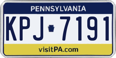 PA license plate KPJ7191
