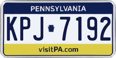 PA license plate KPJ7192