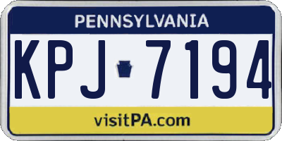 PA license plate KPJ7194