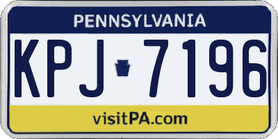 PA license plate KPJ7196