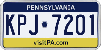 PA license plate KPJ7201
