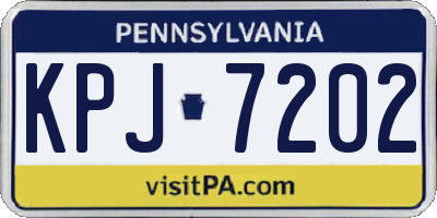 PA license plate KPJ7202