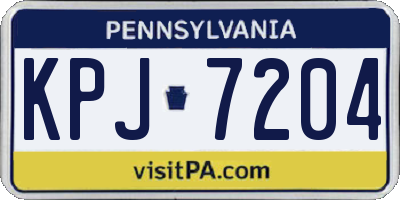 PA license plate KPJ7204