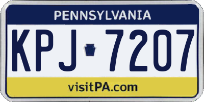 PA license plate KPJ7207
