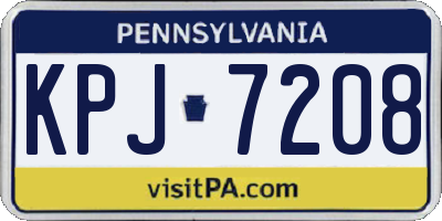 PA license plate KPJ7208