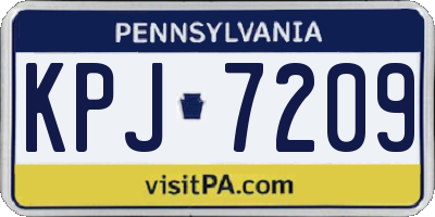 PA license plate KPJ7209
