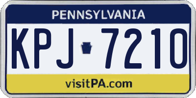 PA license plate KPJ7210