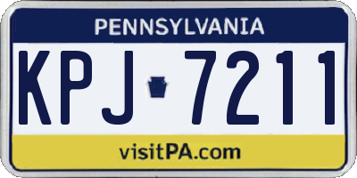 PA license plate KPJ7211