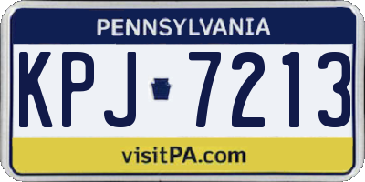 PA license plate KPJ7213