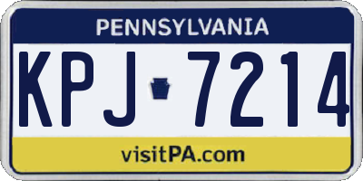 PA license plate KPJ7214