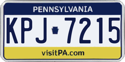 PA license plate KPJ7215