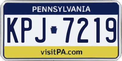 PA license plate KPJ7219