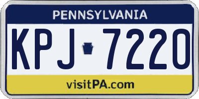 PA license plate KPJ7220