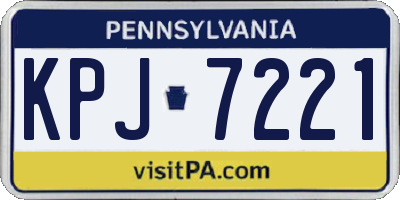 PA license plate KPJ7221