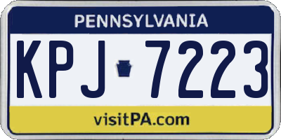 PA license plate KPJ7223