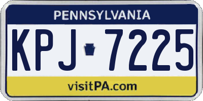PA license plate KPJ7225