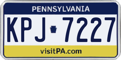 PA license plate KPJ7227