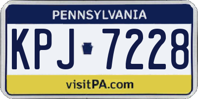 PA license plate KPJ7228