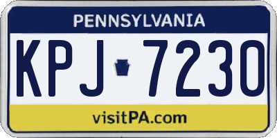 PA license plate KPJ7230