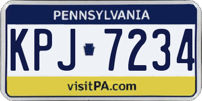 PA license plate KPJ7234