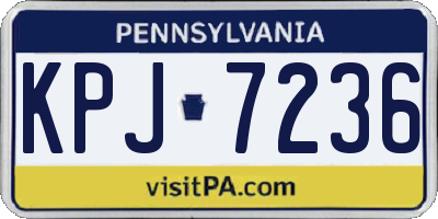 PA license plate KPJ7236