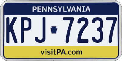 PA license plate KPJ7237